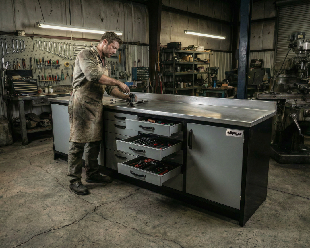 Work Pro Red Workbench Advertorial - WorkPro Work Bench Dyco