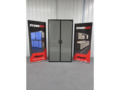 grey parts cabinets two full-length doors 1